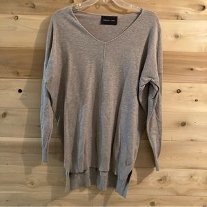 Alexander + David oversized soft V-neck mocha tan sweater